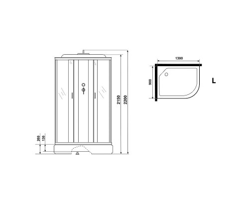 Заказать Душевая кабина Niagara Classic 130х90 L NG-33394-14LF с гидромассажем в магазине сантехники Santeh-Crystal.ru