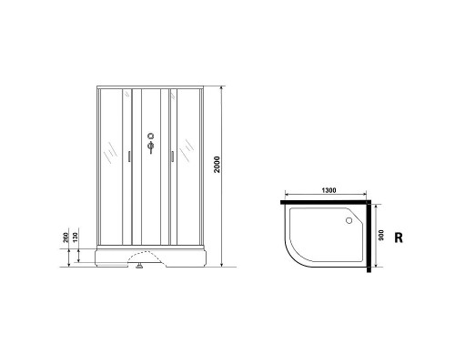 Купить Душевая кабина Niagara Classic 130х90 R NG-33394-14RBK без гидромассажа в магазине сантехники Santeh-Crystal.ru