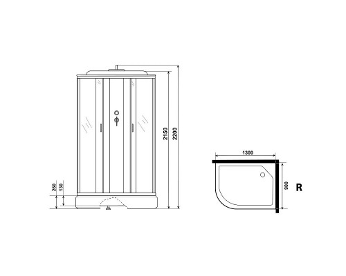 Купить Душевая кабина Niagara Classic 130х90 R NG-33394-14RG с гидромассажем в магазине сантехники Santeh-Crystal.ru