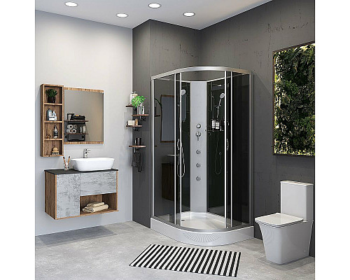 Приобрести Душевая кабина Niagara Classic 120х80 L NG-3512-14LBKG с гидромассажем в магазине сантехники Santeh-Crystal.ru