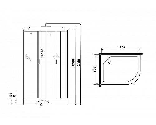 Заказать Душевая кабина Niagara Classic 120х80 L NG-3512-14LF с гидромассажем в магазине сантехники Santeh-Crystal.ru