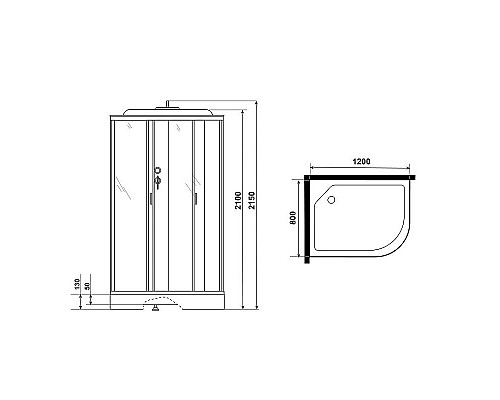 Купить Душевая кабина Niagara Classic 120х80 L NG-3512-14LG с гидромассажем в магазине сантехники Santeh-Crystal.ru
