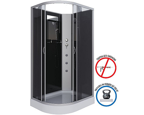 Заказать Душевая кабина Niagara Classic 120х80 R NG-3512-14RBKG с гидромассажем в магазине сантехники Santeh-Crystal.ru