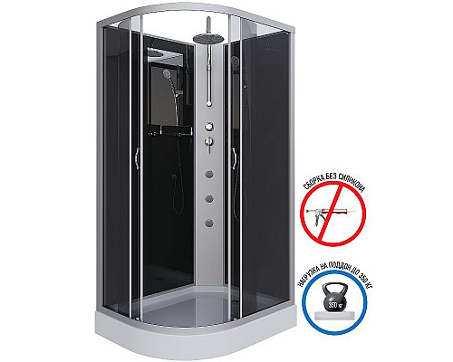 Заказать Душевая кабина Niagara Classic 120х80 R NG-3512-14RBKTG с гидромассажем в магазине сантехники Santeh-Crystal.ru