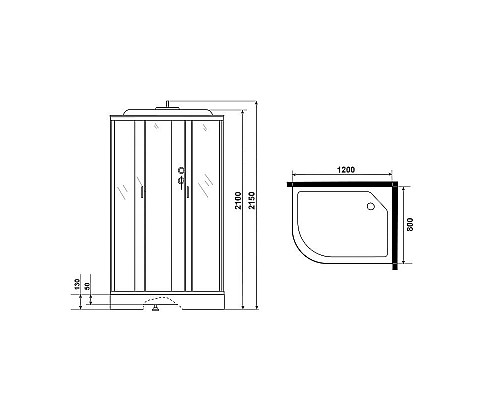 Купить Душевая кабина Niagara Classic 120х80 R NG-3512-14RP без гидромассажа в магазине сантехники Santeh-Crystal.ru