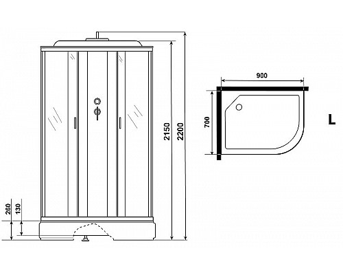 Купить Душевая кабина Niagara Classic 90х70 L NG-33974-14LG с гидромассажем в магазине сантехники Santeh-Crystal.ru