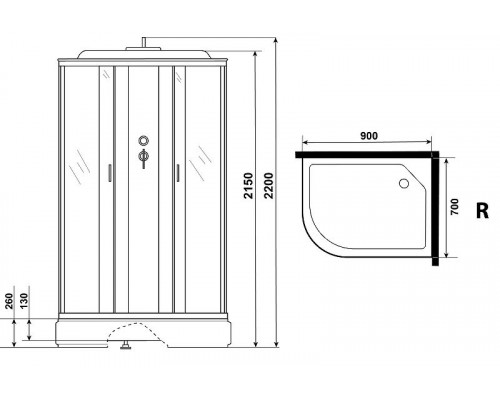 Купить Душевая кабина Niagara Classic 90х70 R NG-33974-14R без гидромассажа в магазине сантехники Santeh-Crystal.ru