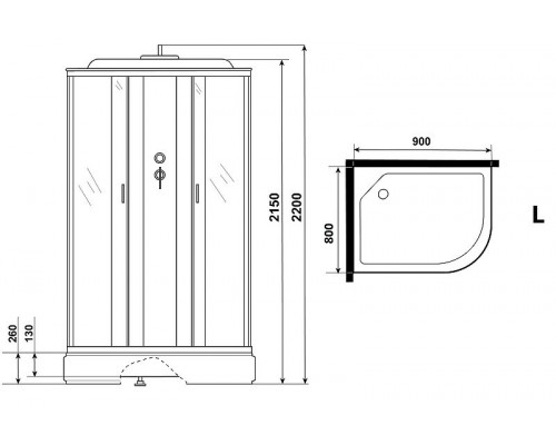Приобрести Душевая кабина Niagara Classic 90х80 L NG-33984-14LF с гидромассажем в магазине сантехники Santeh-Crystal.ru
