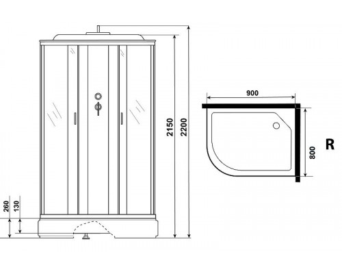Купить Душевая кабина Niagara Classic 90х80 R NG-33984-14RP без гидромассажа в магазине сантехники Santeh-Crystal.ru