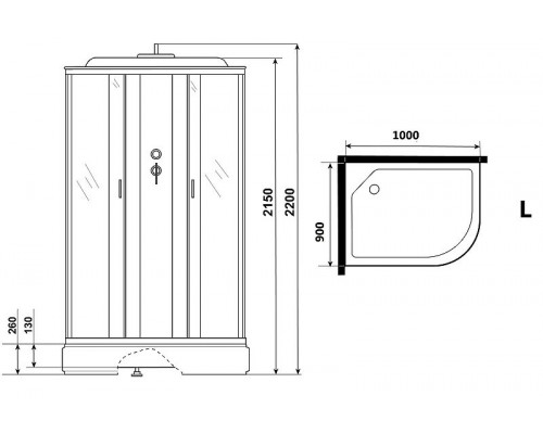Купить Душевая кабина Niagara Classic 100х90 L NG-33094-14LP без гидромассажа в магазине сантехники Santeh-Crystal.ru