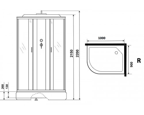 Приобрести Душевая кабина Niagara Classic 100х90 R NG-33094-14RP без гидромассажа в магазине сантехники Santeh-Crystal.ru