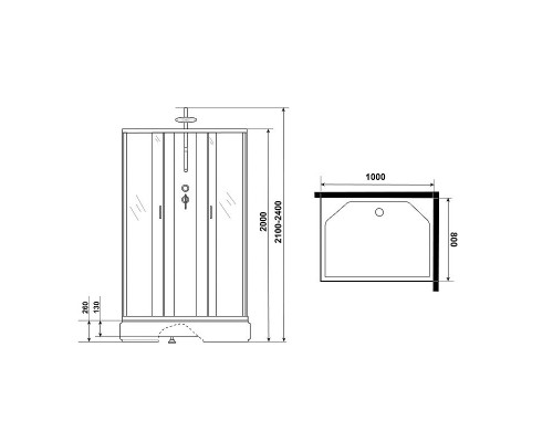 Купить Душевая кабина Niagara Classic 90х80 NG-33984-14QBKTG с гидромассажем в магазине сантехники Santeh-Crystal.ru