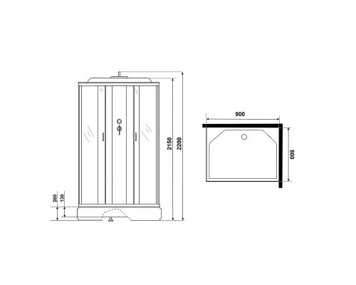 Купить Душевая кабина Niagara Classic 90х80 NG-33984-14QG с гидромассажем в магазине сантехники Santeh-Crystal.ru