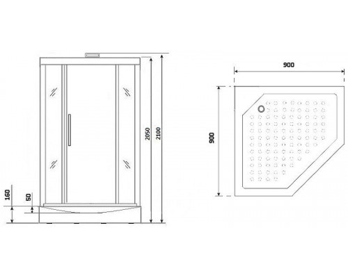 Заказать Душевая кабина Niagara Lux NG-7799WBK 90x90 без гидромассажа в магазине сантехники Santeh-Crystal.ru