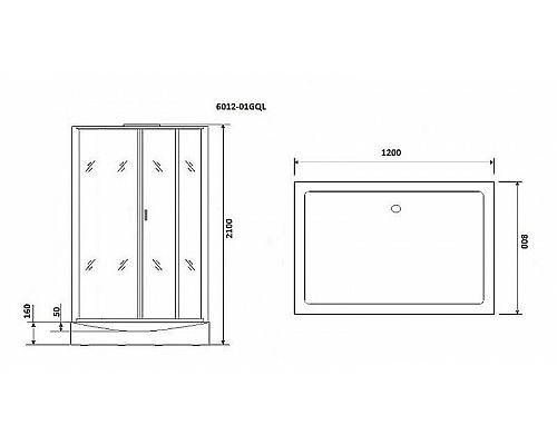 Приобрести Душевая кабина Niagara Premium 120x80 NG-6012-01GQL с гидромассажем в магазине сантехники Santeh-Crystal.ru