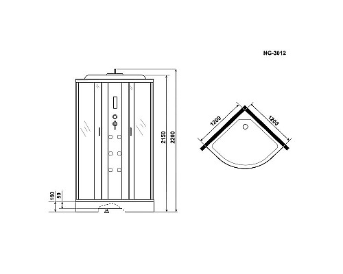 Santeh-Crystal.ru: Душевая кабина Niagara Ultra 120x120 NG-3012-01 с гидромассажем Приобрести Душевая кабина Niagara Ultra 120x120 NG-3012-01 с гидромассажем в магазине сантехники Santeh-Crystal.ru