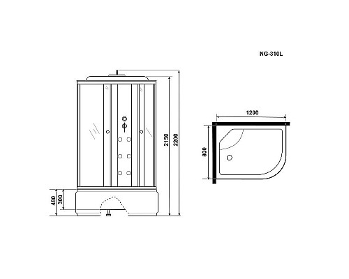 Santeh-Crystal.ru: Душевая кабина Niagara Ultra 120x80 L NG-310-01L с гидромассажем Купить Душевая кабина Niagara Ultra 120x80 L NG-310-01L с гидромассажем в магазине сантехники Santeh-Crystal.ru