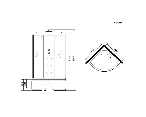 Santeh-Crystal.ru: Душевая кабина Niagara Ultra 90x90 NG-308-01 с гидромассажем Заказать Душевая кабина Niagara Ultra 90x90 NG-308-01 с гидромассажем в магазине сантехники Santeh-Crystal.ru