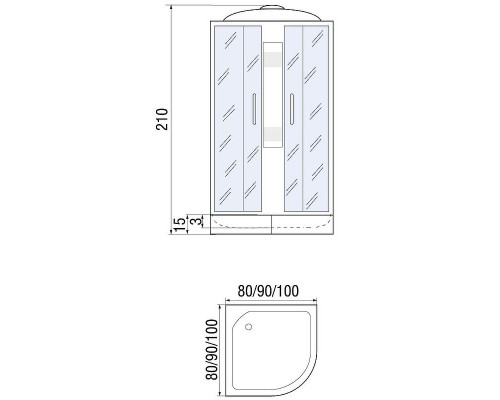 Приобрести Душевая кабина River Nara Light 90x90 МТ 10000002912 с поддоном в магазине сантехники Santeh-Crystal.ru