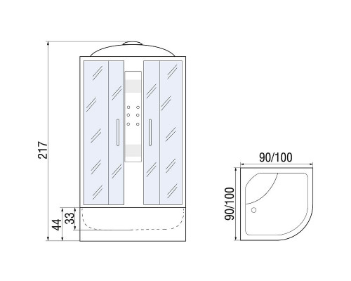 Купить Душевая кабина River Temza 90x90 TH 10000000212 с поддоном в магазине сантехники Santeh-Crystal.ru