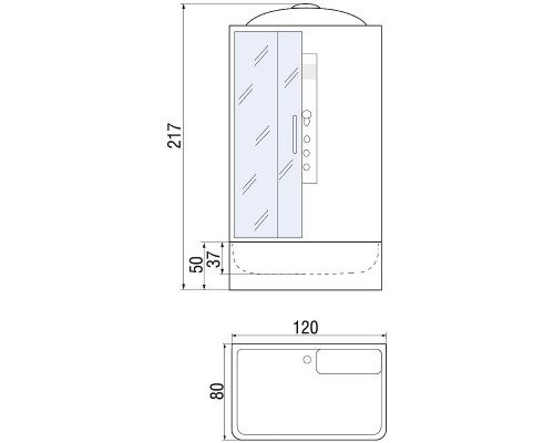 Заказать Душевая кабина River Vitim 120x80 ТН 10000003205 с поддоном в магазине сантехники Santeh-Crystal.ru