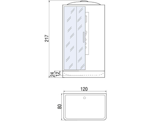 Заказать Душевая кабина River Vitim 120x80 ТН 10000003220 с поддоном в магазине сантехники Santeh-Crystal.ru