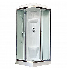 Душевая кабина Royal Bath HP 80х80 RB80HP6-WT-CH стекло прозрачное задняя стенка Белая