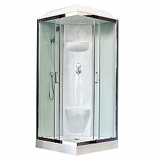 Душевая кабина Royal Bath HP 90х90 RB90HP6-WT-CH стекло прозрачное задняя стенка Белая