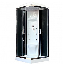 Душевая кабина Royal Bath HP 80х80 RB80HP7-BT-CH с гидромассажем стекло прозрачное задняя стенка Черная