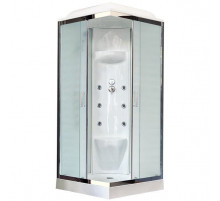 Душевая кабина Royal Bath HP 80х80 RB80HP7-WC-CH с гидромассажем стекло матовое задняя стенка Белая