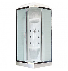 Душевая кабина Royal Bath HP 80х80 RB80HP7-WC-CH с гидромассажем стекло матовое задняя стенка Белая
