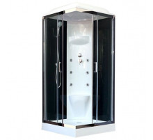 Душевая кабина Royal Bath HP 90х90 RB90HP7-BT-CH с гидромассажем стекло прозрачное задняя стенка Черная