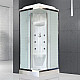 Купить Душевая кабина Royal Bath HP 90х90 RB90HP7-WC-CH с гидромассажем стекло матовое задняя стенка Белая в магазине сантехники Santeh-Crystal.ru