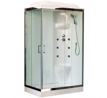 Душевая кабина Royal Bath HP 120х80 RB8120HP7-WT-CH-R с гидромассажем стекло прозрачное задняя стенка Белая