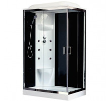 Душевая кабина Royal Bath HP 120х80 RB8120HP7-BT-CH-L с гидромассажем стекло прозрачное задняя стенка Черная