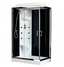 Душевая кабина Royal Bath HP 120х80 RB8120HP7-BT-CH-L с гидромассажем стекло прозрачное задняя стенка Черная