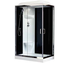 Душевая кабина Royal Bath HP 120х80 RB8120HP6-BT-CH-L стекло прозрачное задняя стенка Черная