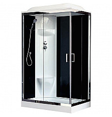 Душевая кабина Royal Bath HP 120х80 RB8120HP6-BT-CH-L стекло прозрачное задняя стенка Черная