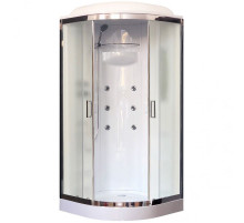 Душевая кабина Royal Bath НК RB90HK2-M-CH 90x90 с гидромассажем стекло матовое задняя стенка Белая