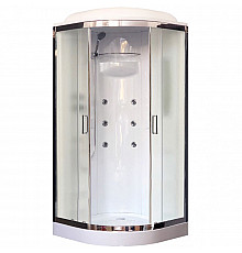 Душевая кабина Royal Bath НК RB90HK2-M-CH 90x90 с гидромассажем стекло матовое задняя стенка Белая