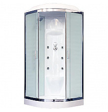 Душевая кабина Royal Bath НК 100x100 RB100HK7-WC-CH с гидромассажем стекло матовое задняя стенка Белая