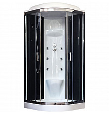 Душевая кабина Royal Bath НК 100x100 RB100HK7-BT-CH с гидромассажем стекло прозрачное задняя стенка Черная