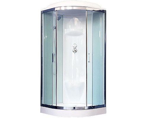 Заказать Душевая кабина Royal Bath НК 100x100 RB100HK6-WT-CH стекло прозрачное задняя стенка Белая в магазине сантехники Santeh-Crystal.ru