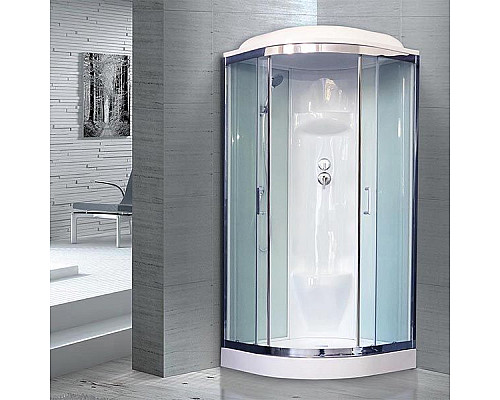 Заказать Душевая кабина Royal Bath НК 100x100 RB100HK6-WT-CH стекло прозрачное задняя стенка Белая в магазине сантехники Santeh-Crystal.ru