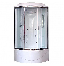 Душевая кабина Royal Bath ВК 90x90 RB90BK2-T-CH с гидромассажем стекло прозрачное задняя стенка Белая
