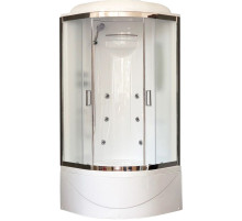 Душевая кабина Royal Bath ВК 90x90 RB90BK2-M-CH с гидромассажем стекло матовое задние стенки Белые