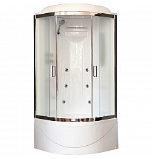 Душевая кабина Royal Bath ВК 90x90 RB90BK2-M-CH с гидромассажем стекло матовое задние стенки Белые