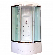 Душевая кабина Royal Bath ВК 90x90 RB90BK3-WT-CH с гидромассажем стекло прозрачное задняя стенка Белая