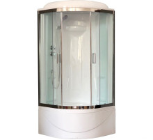 Душевая кабина Royal Bath ВК 90x90 RB90BK1-T-CH стекло прозрачное задние стенки Белые