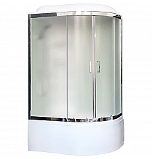 Душевая кабина Royal Bath ВК 120x80 RB8120BK3-WC-CH-L с гидромассажем стекло матовое задние стенки Белые